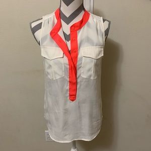 J. Crew White Sleeveless Button Down Blouse
